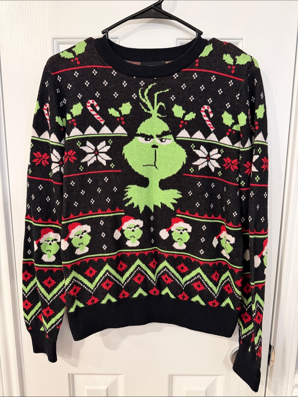 Grinch Holiday Crewneck Sweater - Black & Green